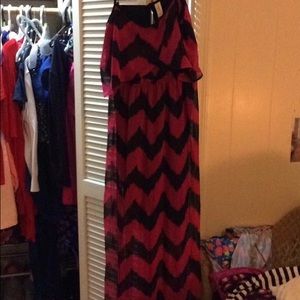 Orange prom dress pink and black prom dress
