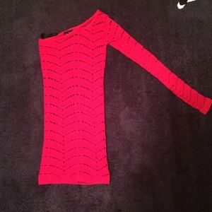 Bebe one shoulder bodycon dress