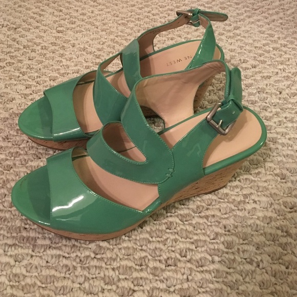 Teal Nine West Wedges