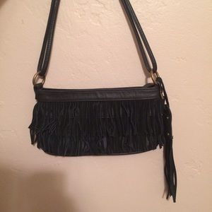 Nine West black fringe purse