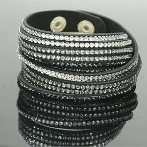 Beautiful Crystal like Leather Bracelet