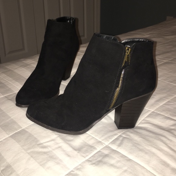 Black suede booties
