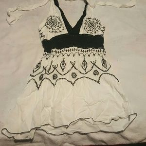 Black and white halter top