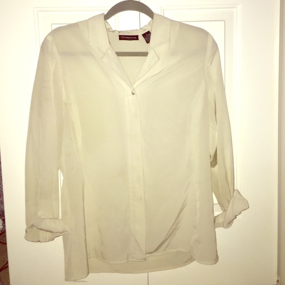 White button down blouse