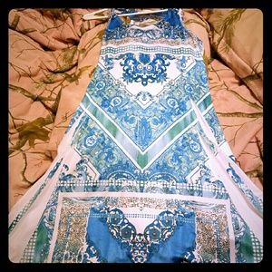 Blue Paisley Razor back Tunic