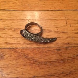 Vince Camuto Gunmetal Stone Ring