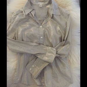 J. Crew Whisper Lamé Gold Shirt