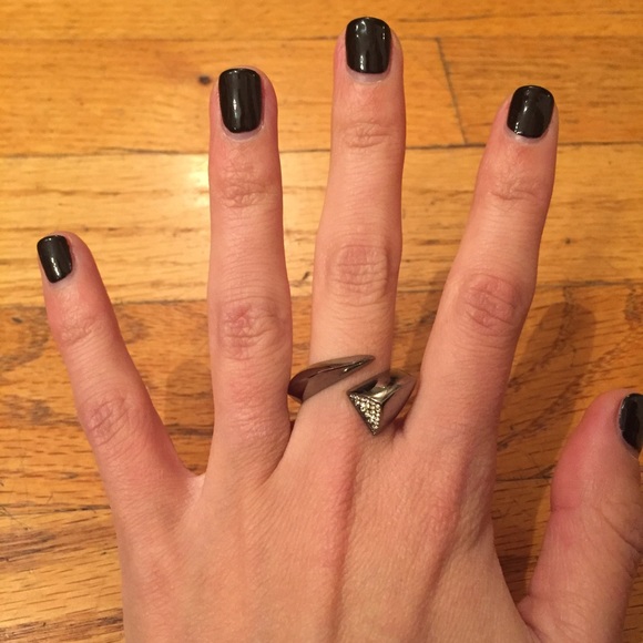 Vince Camuto Gunmetal & Stone Twist Ring