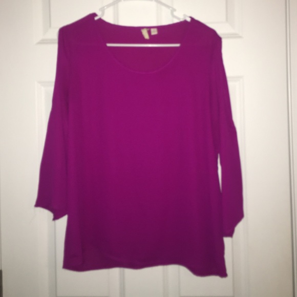 Magenta cold shoulder blouse
