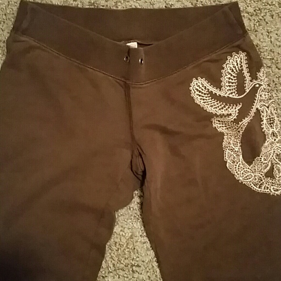 Embroidered peace pants
