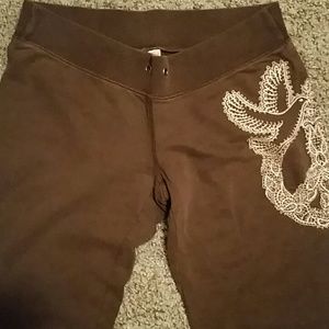 Embroidered peace pants