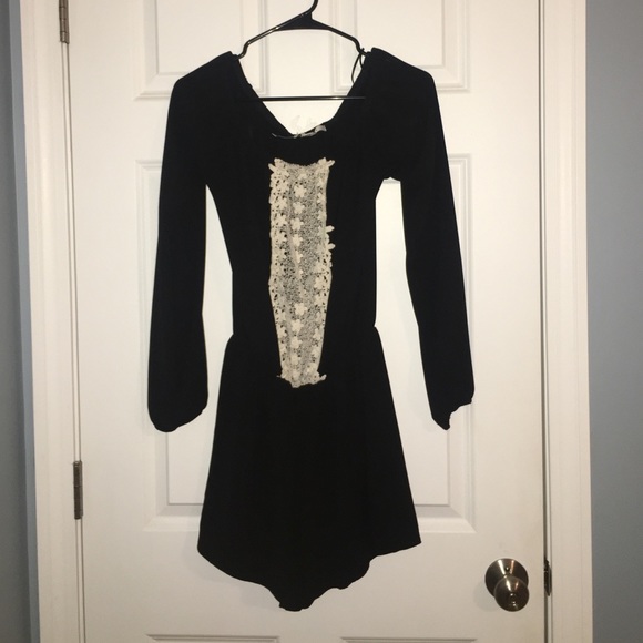 Black off the shoulder romper