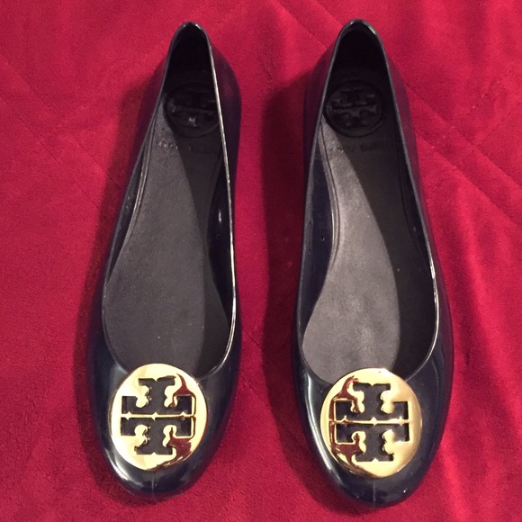 Authentic Tory Burch Navy Rubber Flats