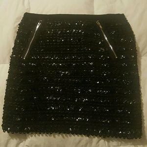 Black sequin skirt
