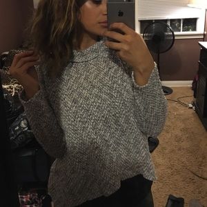 Gray turtleneck shirt