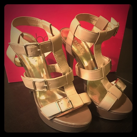 Buckle Strap Nude Heels