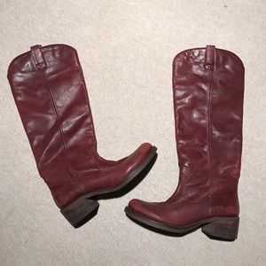 Lucky Brand leather boots - dark red