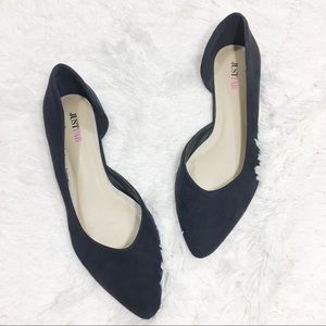 Just Fab Suede Black Flats