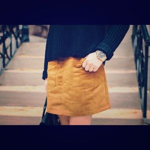 Old Navy Brown Skirt Faux Suede