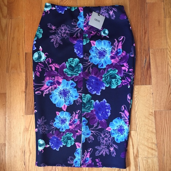 ASOS scuba pencil front slit pencil skirt