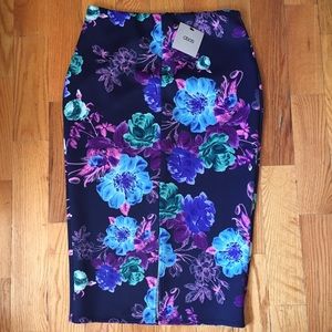 ASOS scuba pencil front slit pencil skirt