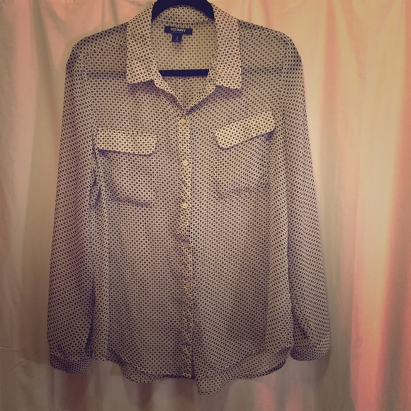 Black and white pattern button down shirt