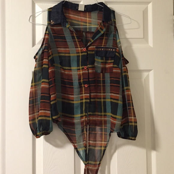 Sheer flannel top