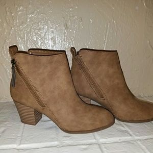 Tan suede booties