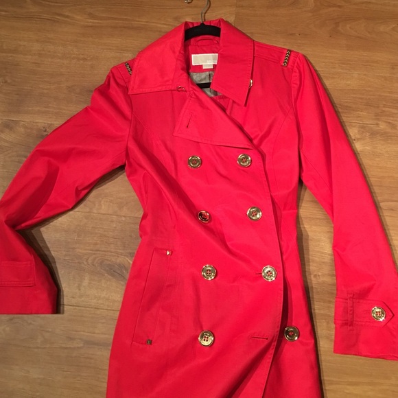 Micheal Kors Red Trench Coat
