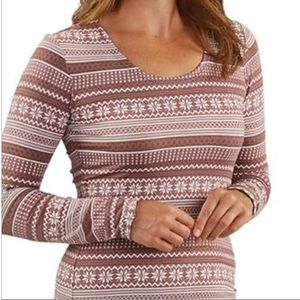 32 Degrees Mauve Fairisle Baselayer Top Medium