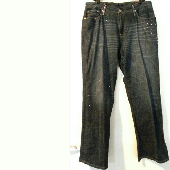 Seven7 Denim - Seven7 Size 18 Rhinestone Premium Bootcut Jeans