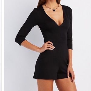 Black fitted romper