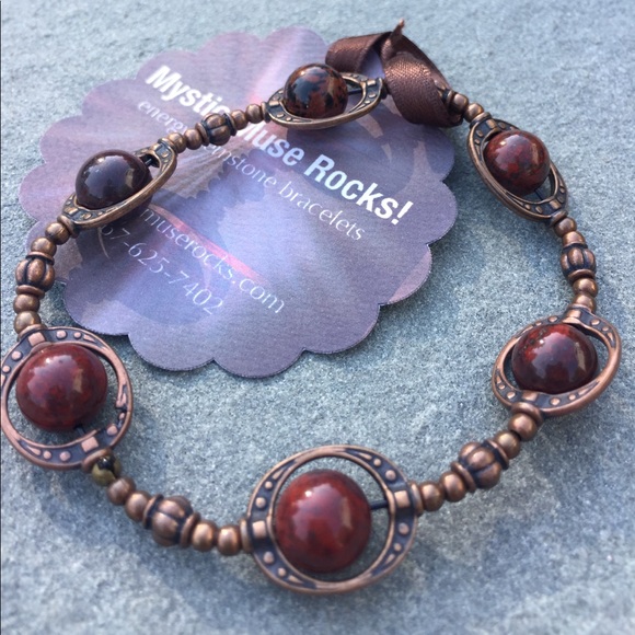 Mystic Muse Rocks! Jewelry - SOLD! Poppy Jasper gemstone bracelet 7.5"