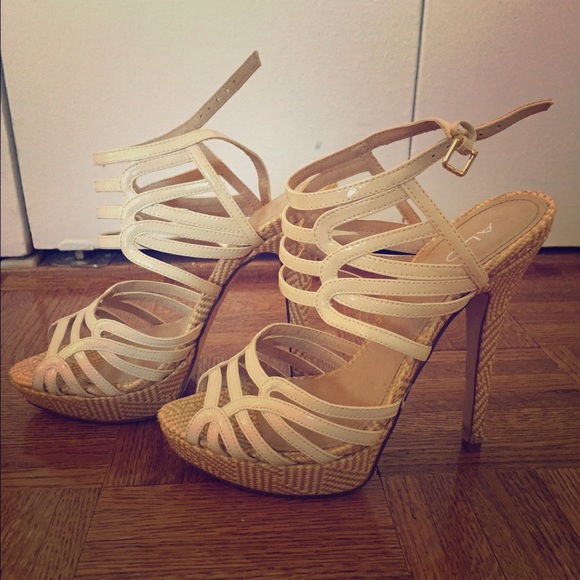 Nude/white Aldo heeled sandals