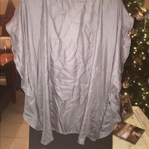 Silk gray front and black back top