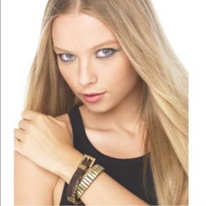 Michael Kors Brown and Gold Leather Wrap Bracelet