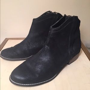 Dolce Vita black leather ankle boots/booties sz 10