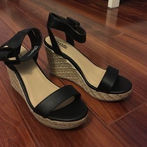 Charlotte Russe Black Wedge Heels