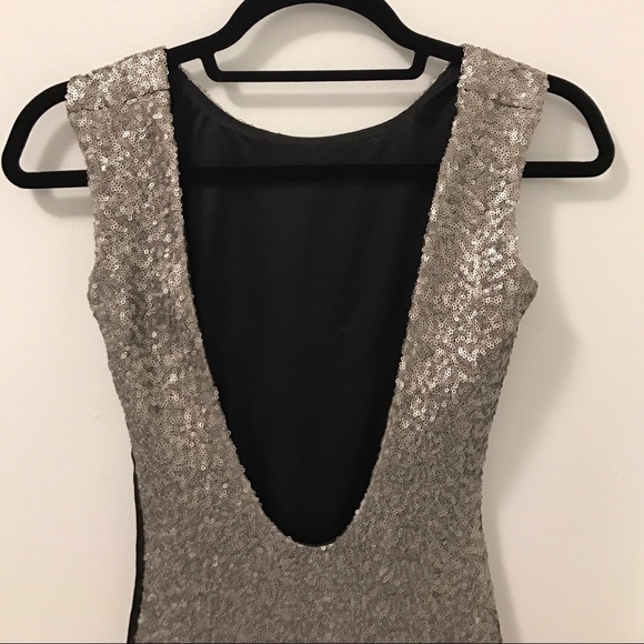 Zara Women silver sequin open low back dress - Picture 3 of 4
