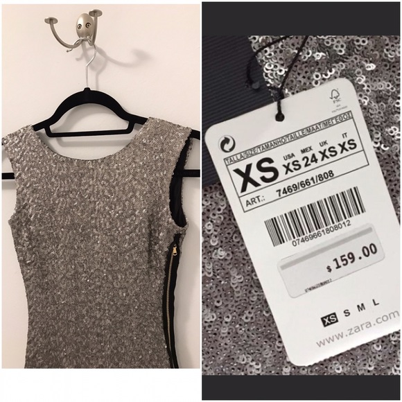 Zara Women silver sequin open low back dress - Picture 4 of 4