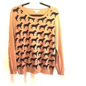 Tan and black dog sweater
