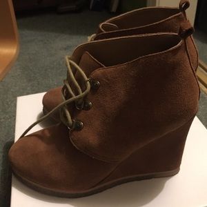 Steve Madden bootie wedges. Size 9.