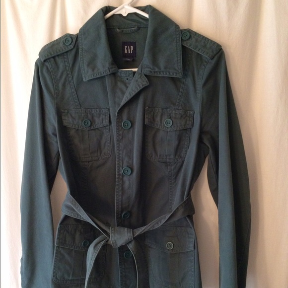 Teal jacket with belt