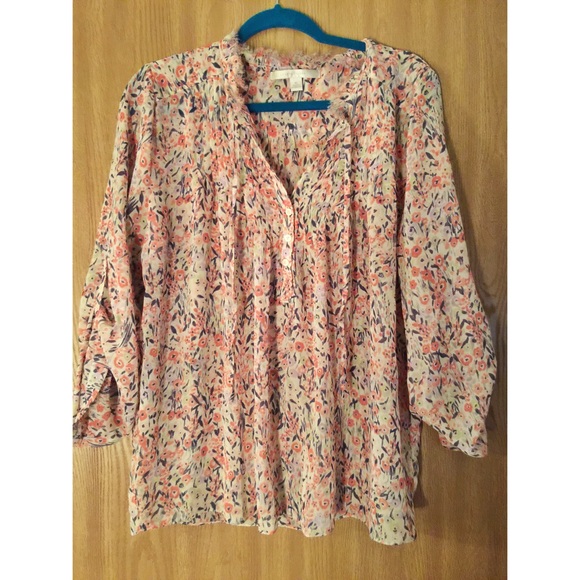 Lauren Conrad Floral Chiffon Blouse