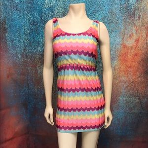 LILY ROSE ~ Neon Chevron Stripe ~ Lined Dress 👗