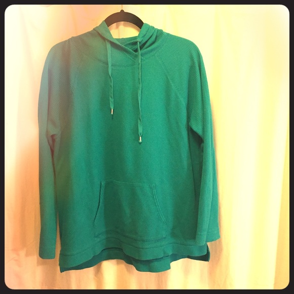 Teal waffle weave, hoodie