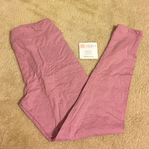 New LuLaRoe Heathered Pink Leggings TC