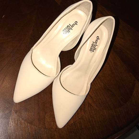 Charlotte Russe pointed toe nude heels