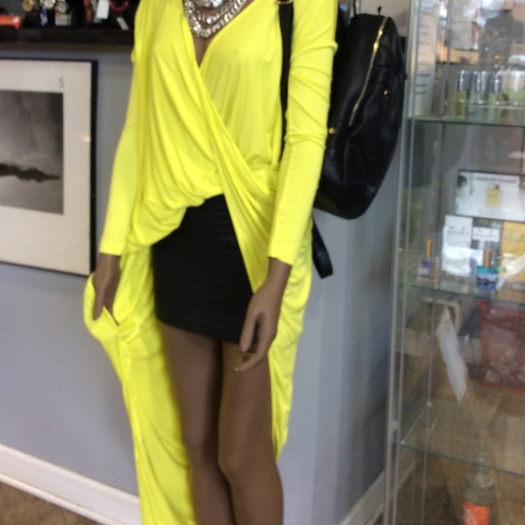 Neon Yellow Hi Lo Top, NWT - Picture 2 of 4