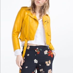 Mustard Faux Leather Jacket